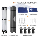 12x12 Commercial Heavy Duty Pop up Canopy with 1 Sidewall - Eagle Peak Custom Canopy Tent