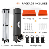 12x12 Commercial Heavy Duty Pop up Canopy with 1 Sidewall - Eagle Peak Custom Canopy Tent