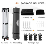12x12 Commercial Heavy Duty Pop up Canopy with 1 Sidewall - Eagle Peak Custom Canopy Tent