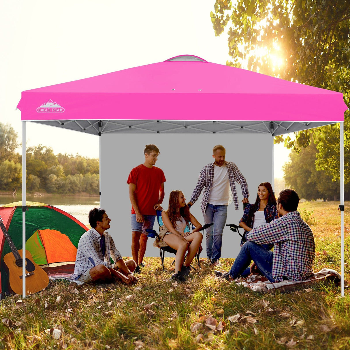 12x12 Commercial Heavy Duty Pop up Canopy with 1 Sidewall - Eagle Peak Custom Canopy Tent