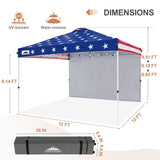 12x12 Commercial Heavy Duty Pop up Canopy with 1 Sidewall - Eagle Peak Custom Canopy Tent