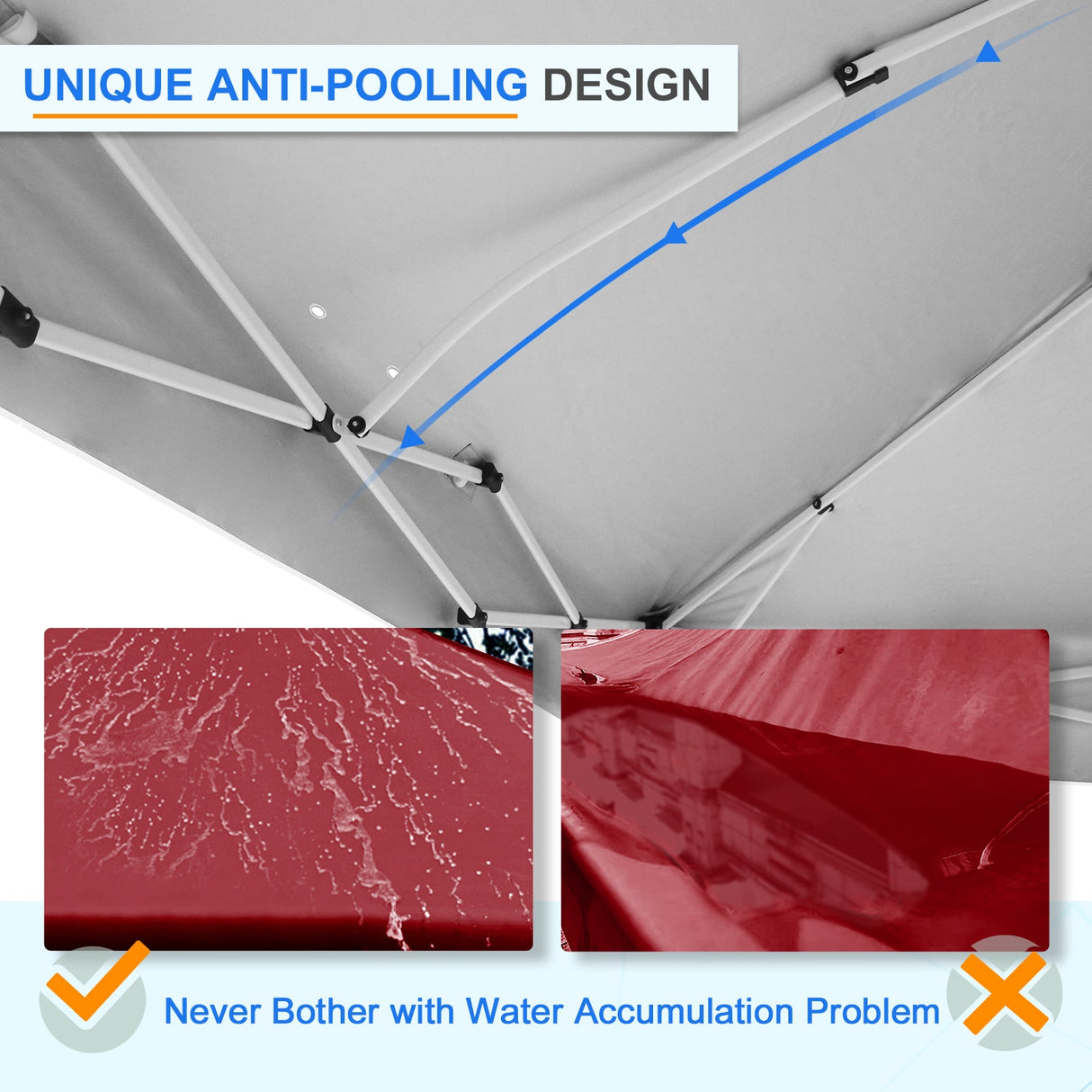 12x12 Commercial Heavy Duty Pop up Canopy with 1 Sidewall - Eagle Peak Custom Canopy Tent