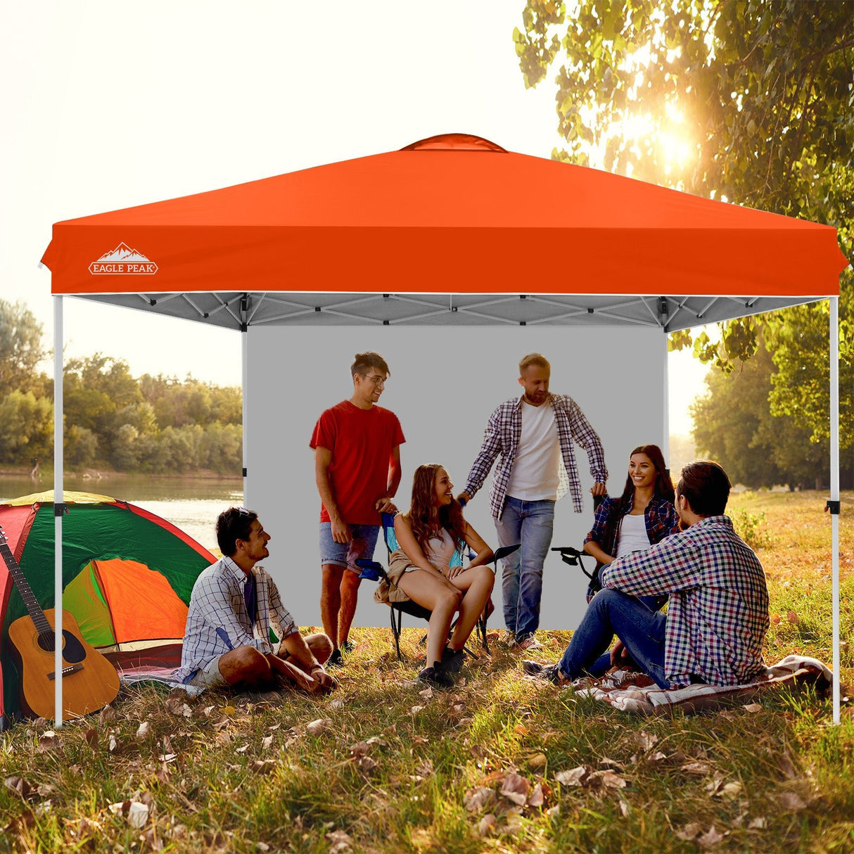 12x12 Commercial Heavy Duty Pop up Canopy with 1 Sidewall - Eagle Peak Custom Canopy Tent