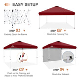 12x12 Commercial Heavy Duty Pop up Canopy with 1 Sidewall - Eagle Peak Custom Canopy Tent