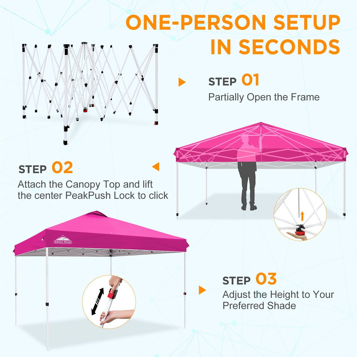 12x12 ft Pop Up Canopy Tent - Eagle Peak