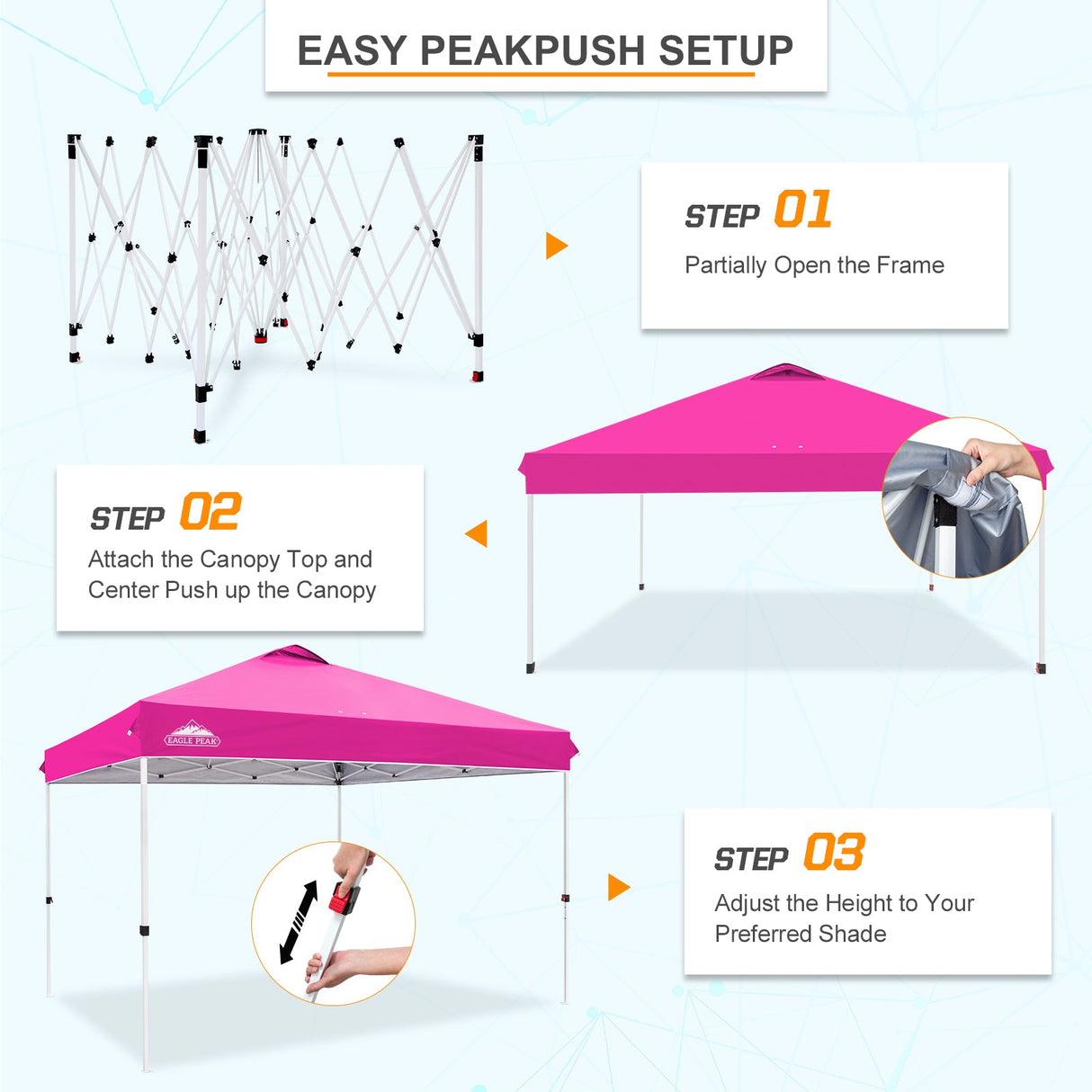 12x12 ft Pop Up Canopy Tent - Eagle Peak Custom Canopy Tent