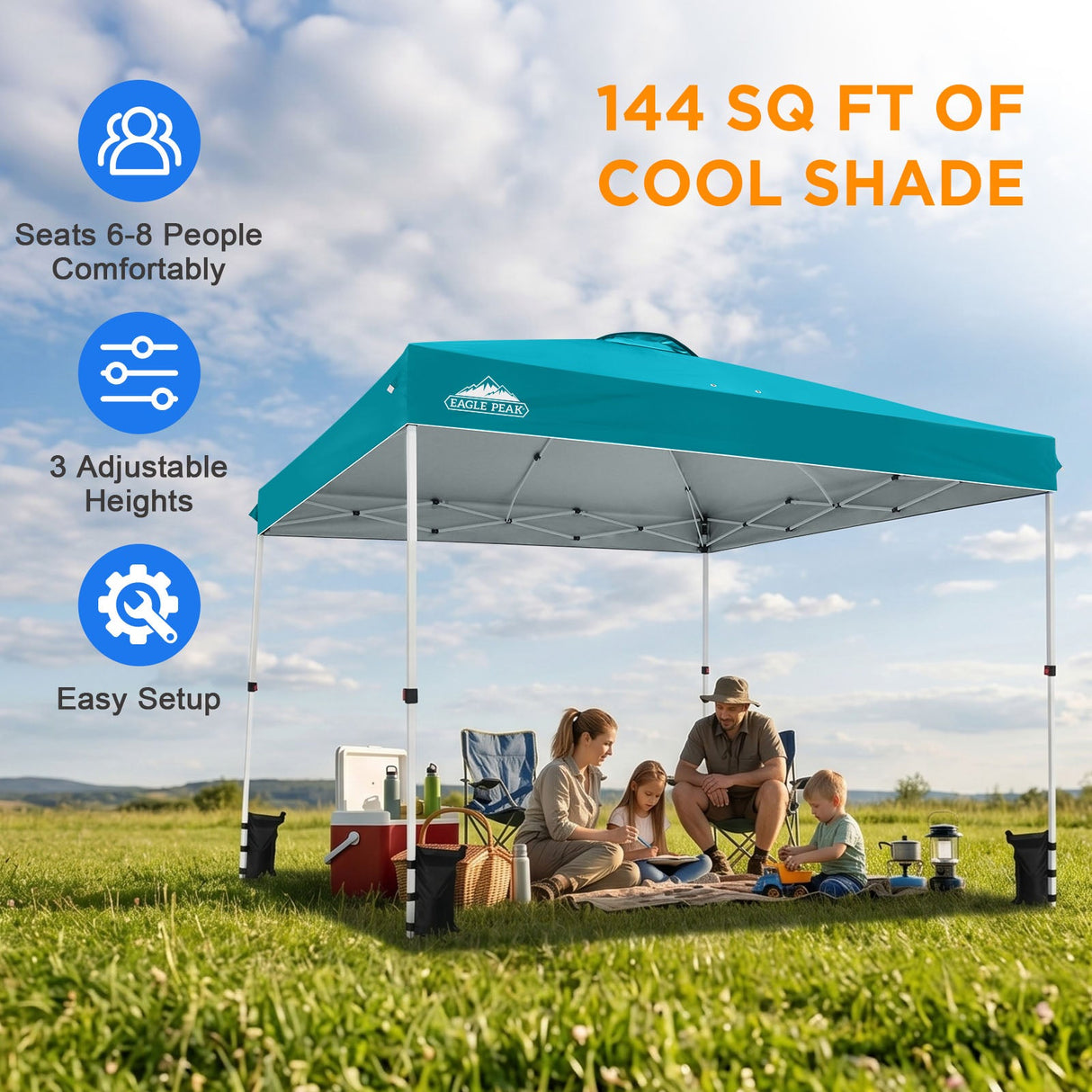 12x12 ft Pop Up Canopy Tent - Eagle Peak