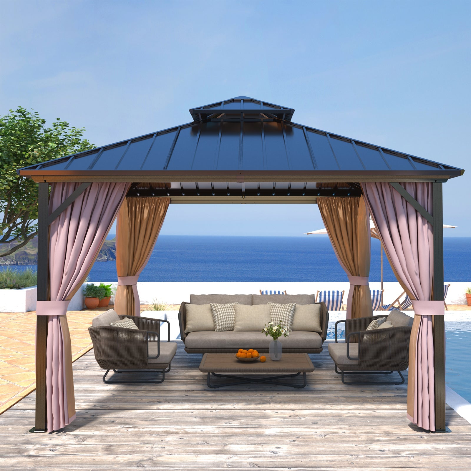 Backyard Canopy 12x12 Canopy With Screen 12x12 Hardtop Gazebo