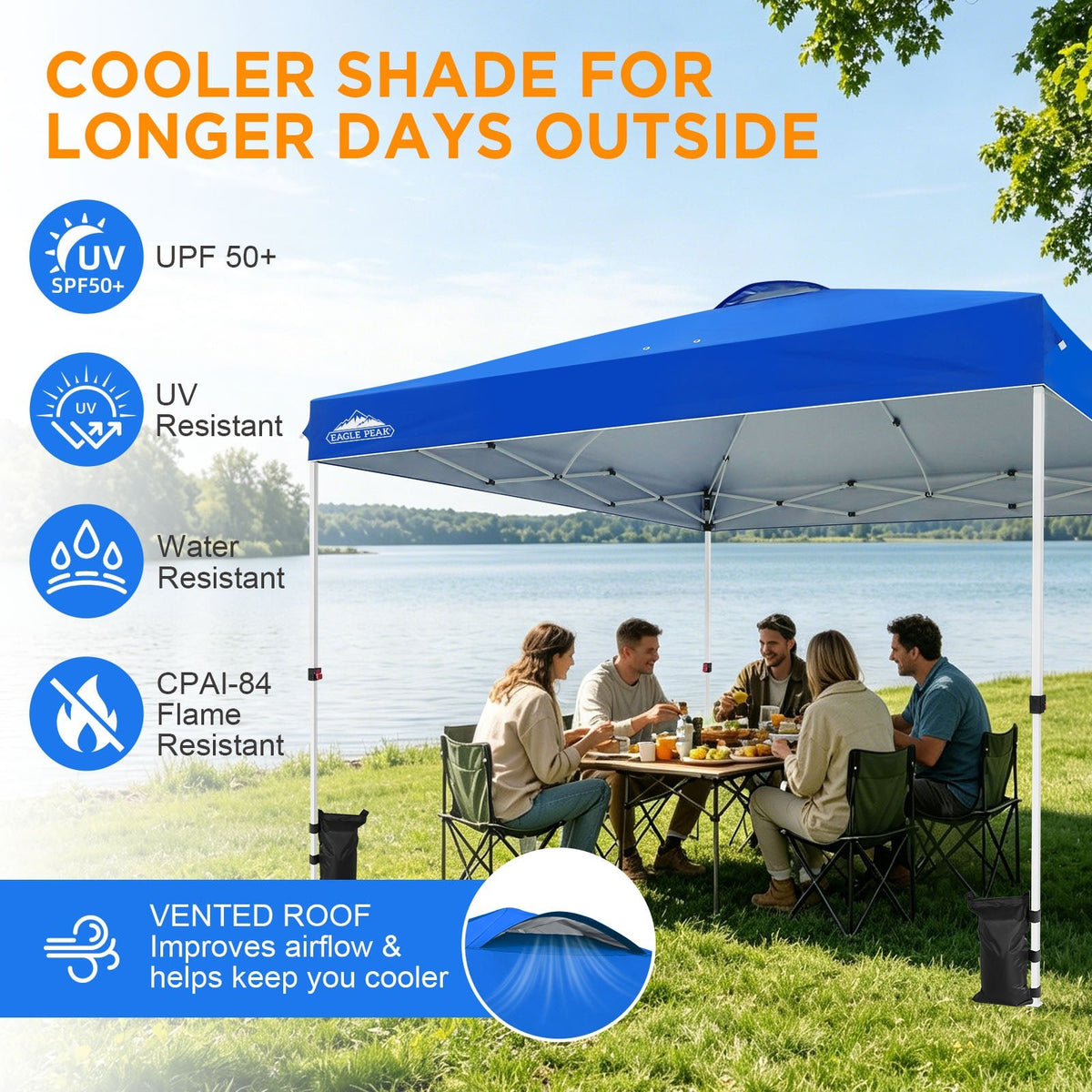 12x12 Pop Up Canopy Tent Easy Up Canopy Outdoor - Eagle Peak®