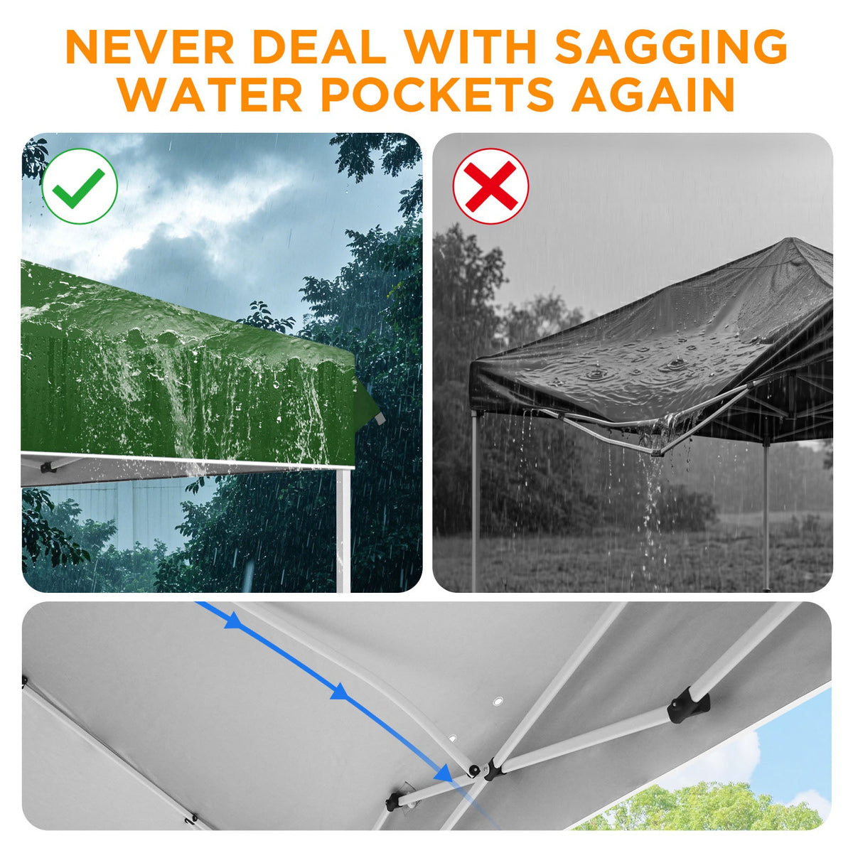12x12 Pop Up Canopy Tent Easy Up Canopy Outdoor - Eagle Peak®