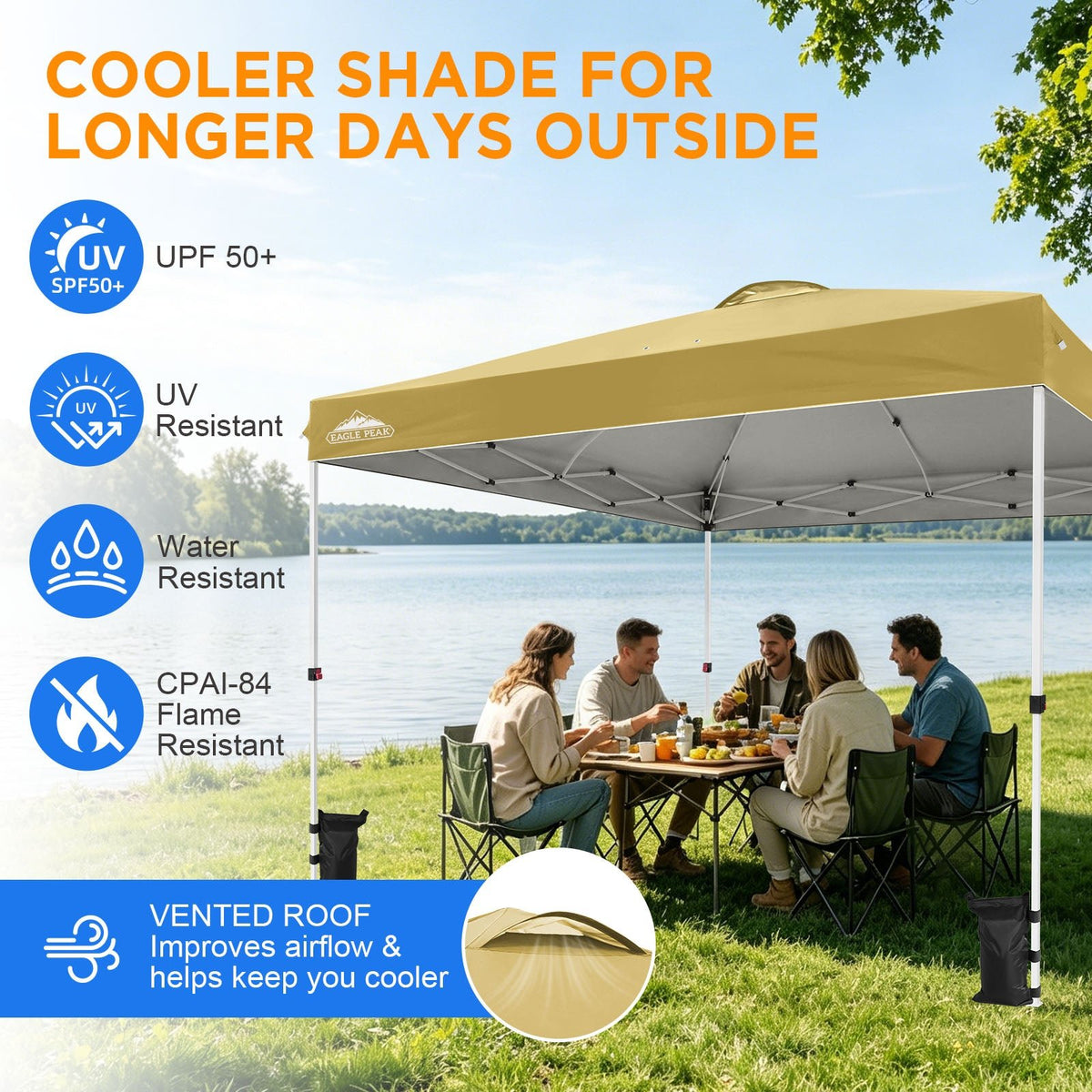 12x12 Pop Up Canopy Tent Easy Up Canopy Outdoor - Eagle Peak®