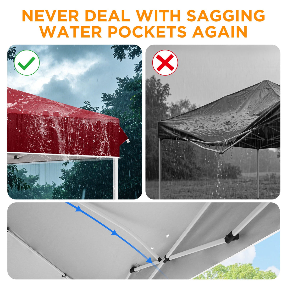 12x12 Pop Up Canopy Tent Easy Up Canopy Outdoor - Eagle Peak®