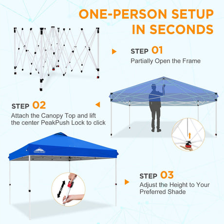 12x12 Pop Up Canopy Tent Easy Up Canopy Outdoor - Eagle Peak®