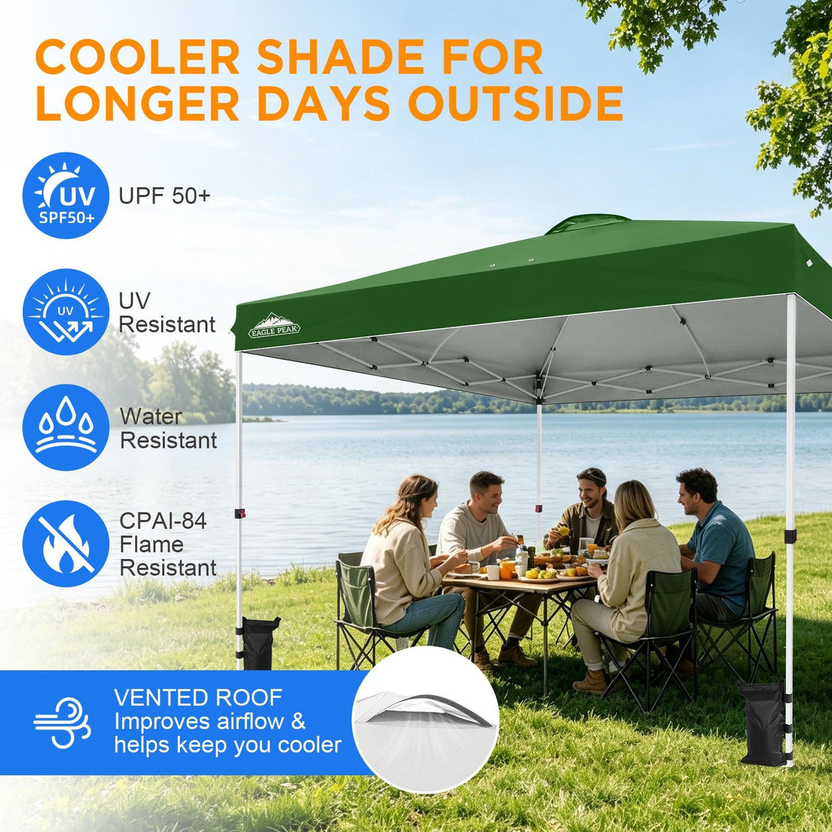 12x12 Pop Up Canopy Tent Easy Up Canopy Outdoor - Eagle Peak®