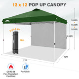 12x12 Pop Up Canopy Tent with 1 Sidewall - Eagle Peak®