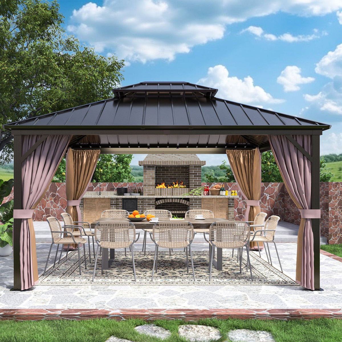 Eagle Peak 12x14 Hardtop Gazebo with Aluminum Frame