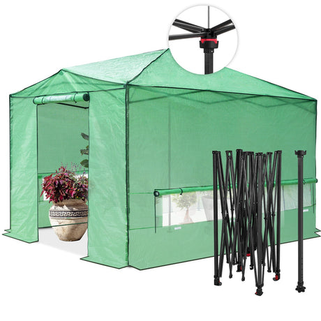 12x8 Portable Large Walk - in Pop Up Greenhouse - Eagle Peak