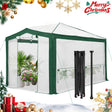 12x8 Portable Walk in Greenhouse with Polyester Reinforced Corners - Eagle Peak Custom Canopy Tent