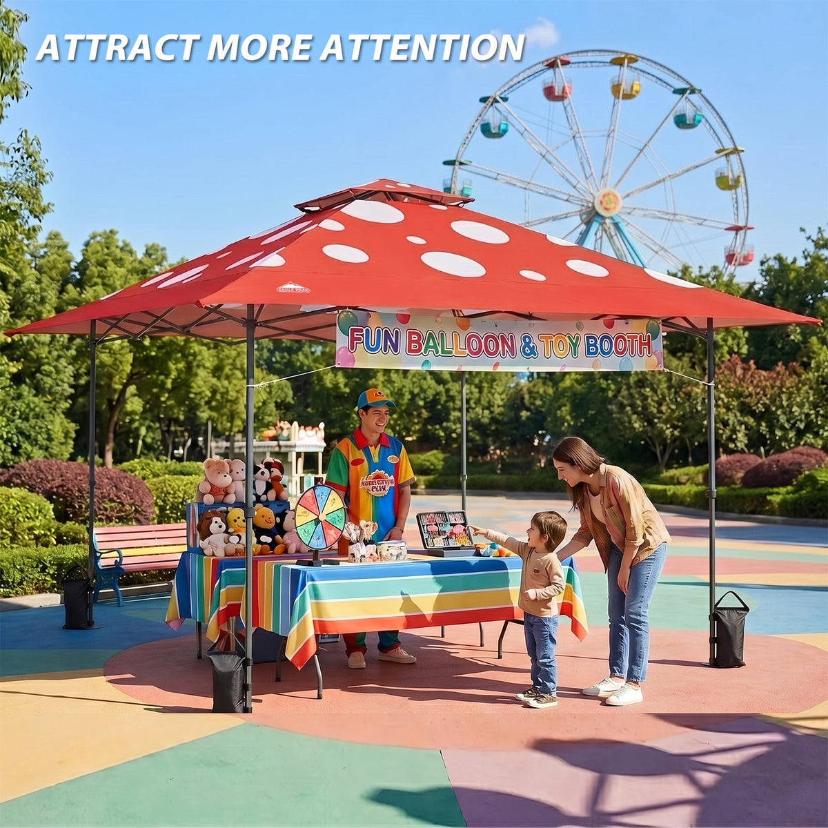 13x13 Pop Up Canopy Tent, Auto Extended Eaves - Eagle Peak®
