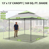 13x13 Pop Up Canopy Tent, Auto Extended Eaves - Eagle Peak®