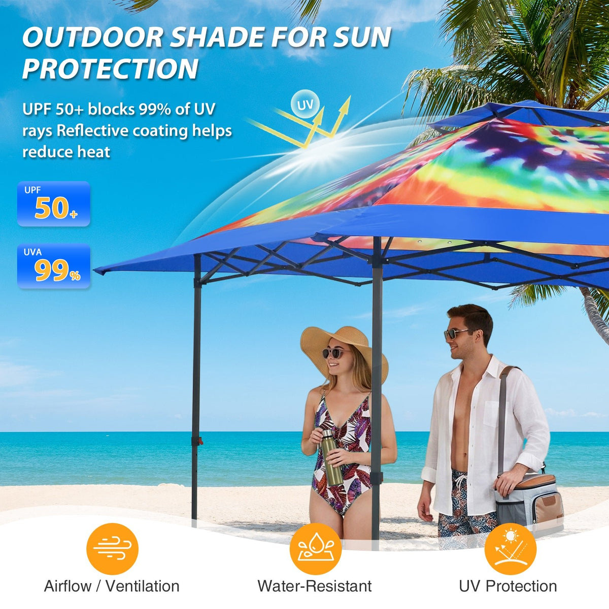 13x13 Pop Up Canopy Tent, Auto Extended Eaves - Eagle Peak®