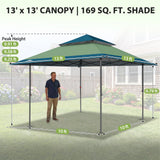 13x13 Pop Up Canopy Tent, Auto Extended Eaves - Eagle Peak®