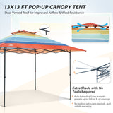 13x13 Pop Up Canopy Tent, Auto Extended Eaves - Eagle Peak®