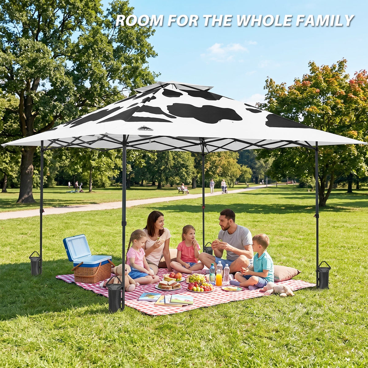 13x13 Pop Up Canopy Tent, Auto Extended Eaves - Eagle Peak®