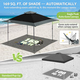 13x13 Pop Up Canopy Tent, Auto Extended Eaves - Eagle Peak®