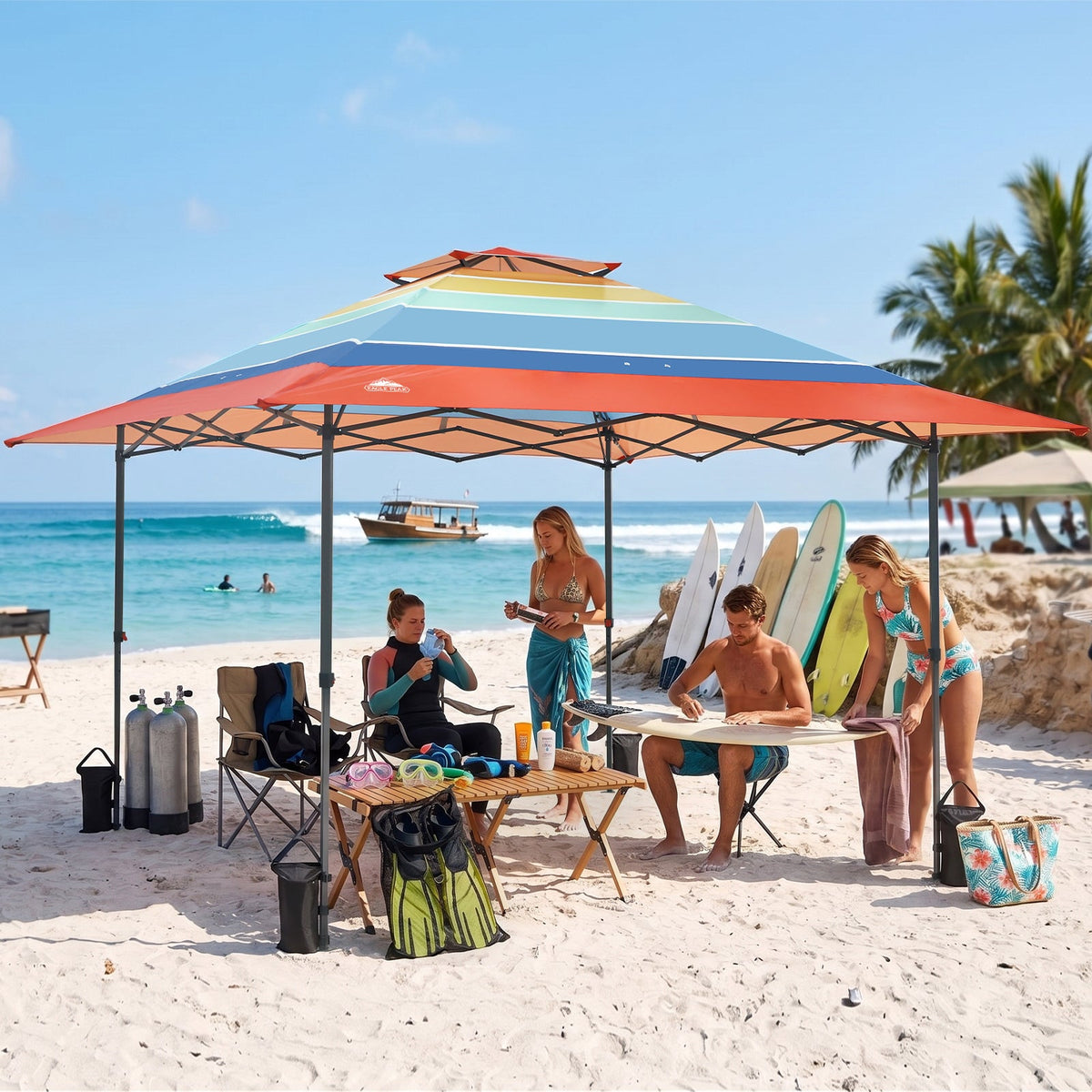 13x13 Pop Up Canopy Tent, Auto Extended Eaves - Eagle Peak®