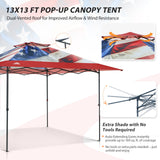13x13 Pop Up Canopy Tent, Auto Extended Eaves - Eagle Peak®