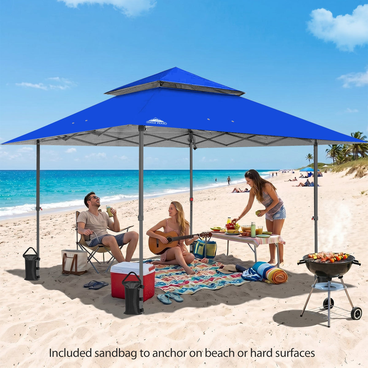 13x13 Pop Up Canopy Tent, Auto Extended Eaves - Eagle Peak®
