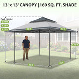 13x13 Pop Up Canopy Tent, Auto Extended Eaves - Eagle Peak®