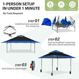 13x13 Pop Up Canopy Tent, Auto Extended Eaves - Eagle Peak®