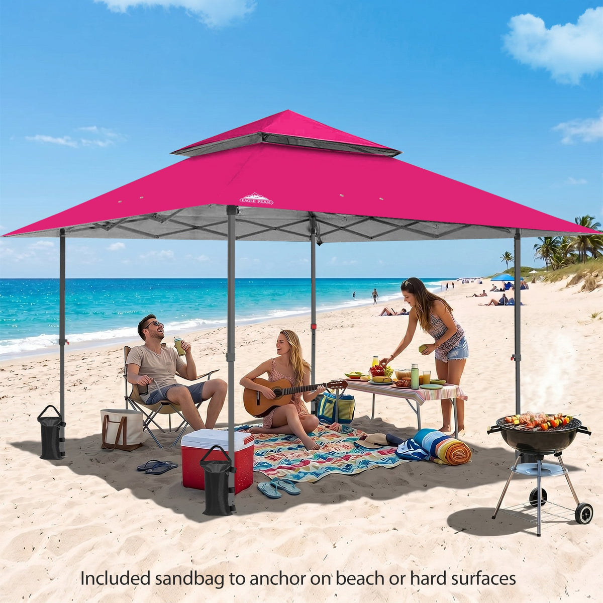 13x13 Pop Up Canopy Tent, Auto Extended Eaves - Eagle Peak®