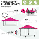 13x13 Pop Up Canopy Tent, Auto Extended Eaves - Eagle Peak®