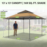13x13 Pop Up Canopy Tent, Auto Extended Eaves - Eagle Peak®