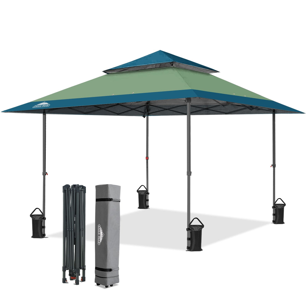 13x13 Pop Up Canopy Tent, Auto Extended Eaves - Eagle Peak®