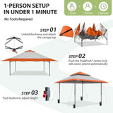 13x13 Pop Up Canopy Tent, Auto Extended Eaves - Eagle Peak®