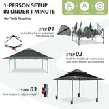 13x13 Pop Up Canopy Tent, Auto Extended Eaves - Eagle Peak®