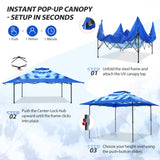 13x13 Pop Up Canopy Tent, Auto Extended Eaves - Eagle Peak®