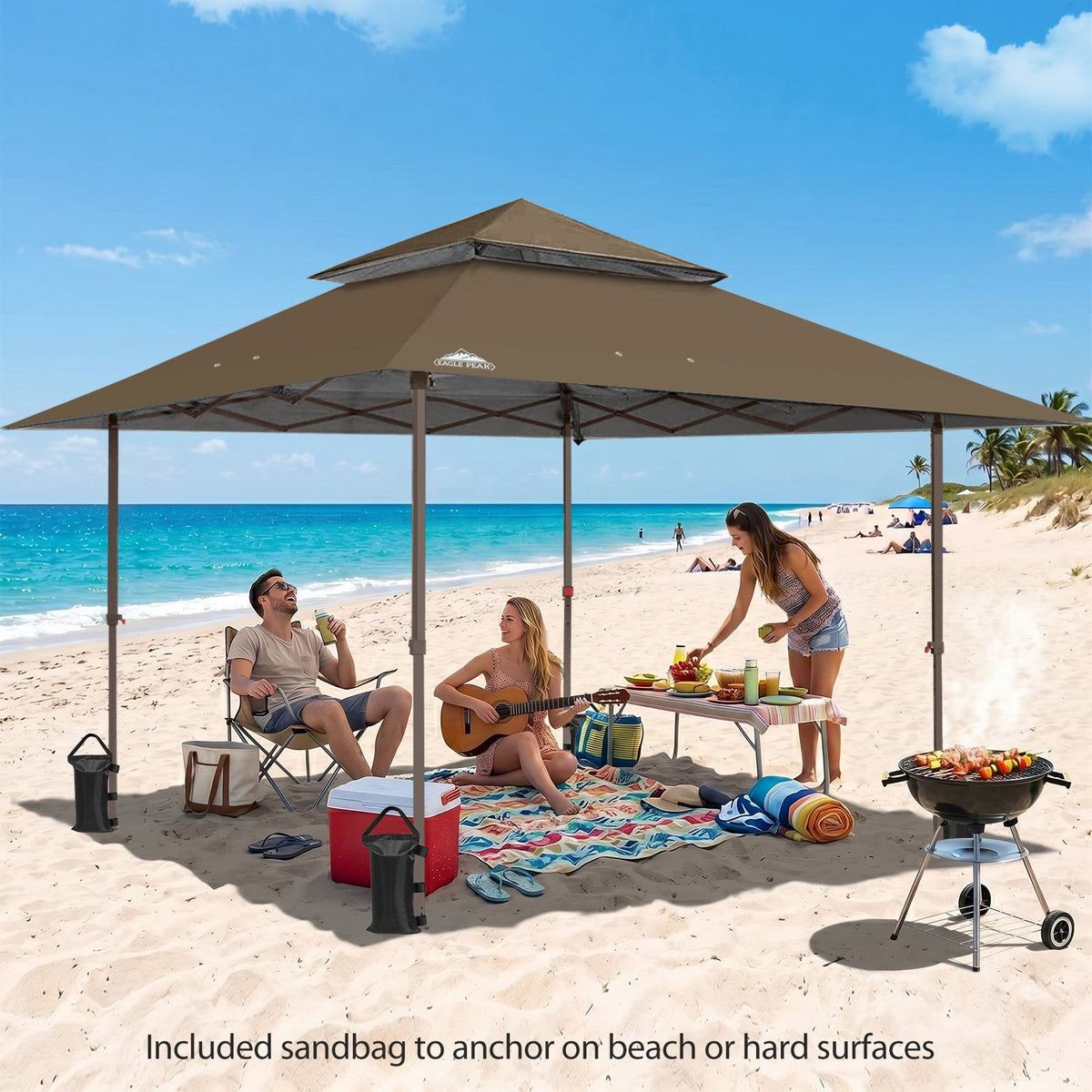 13x13 Pop Up Canopy Tent, Auto Extended Eaves - Eagle Peak®