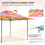 13x13 Pop Up Canopy Tent, Auto Extended Eaves - Eagle Peak®