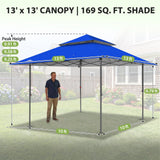 13x13 Pop Up Canopy Tent, Auto Extended Eaves - Eagle Peak®