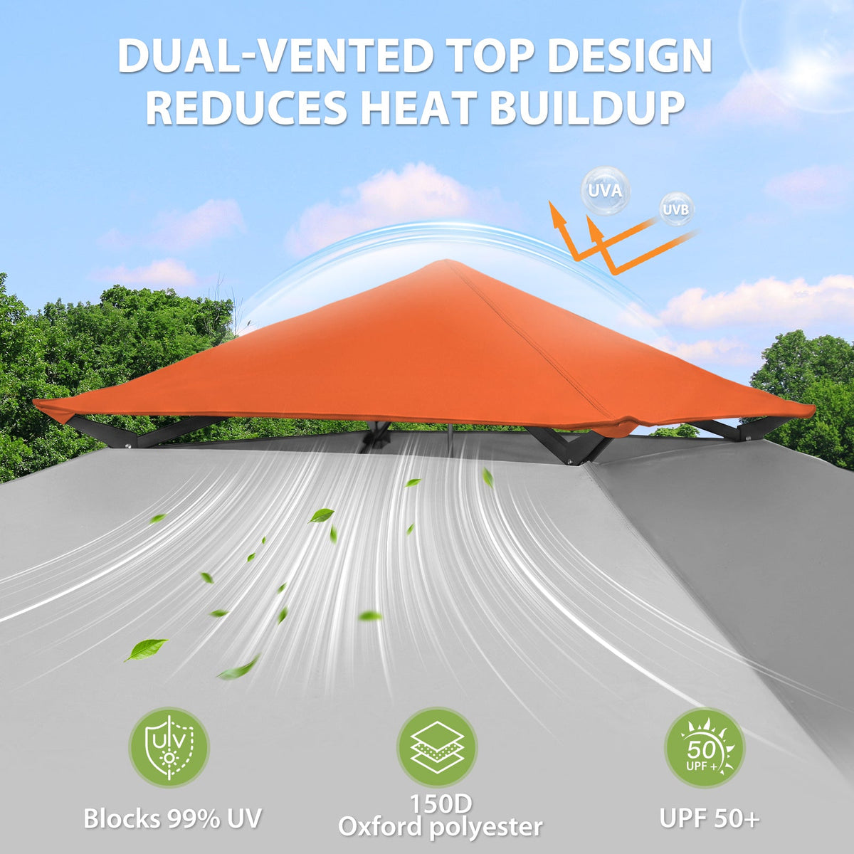 13x13 Pop Up Canopy Tent, Auto Extended Eaves - Eagle Peak®