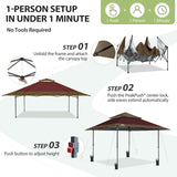 13x13 Pop Up Canopy Tent, Auto Extended Eaves - Eagle Peak®
