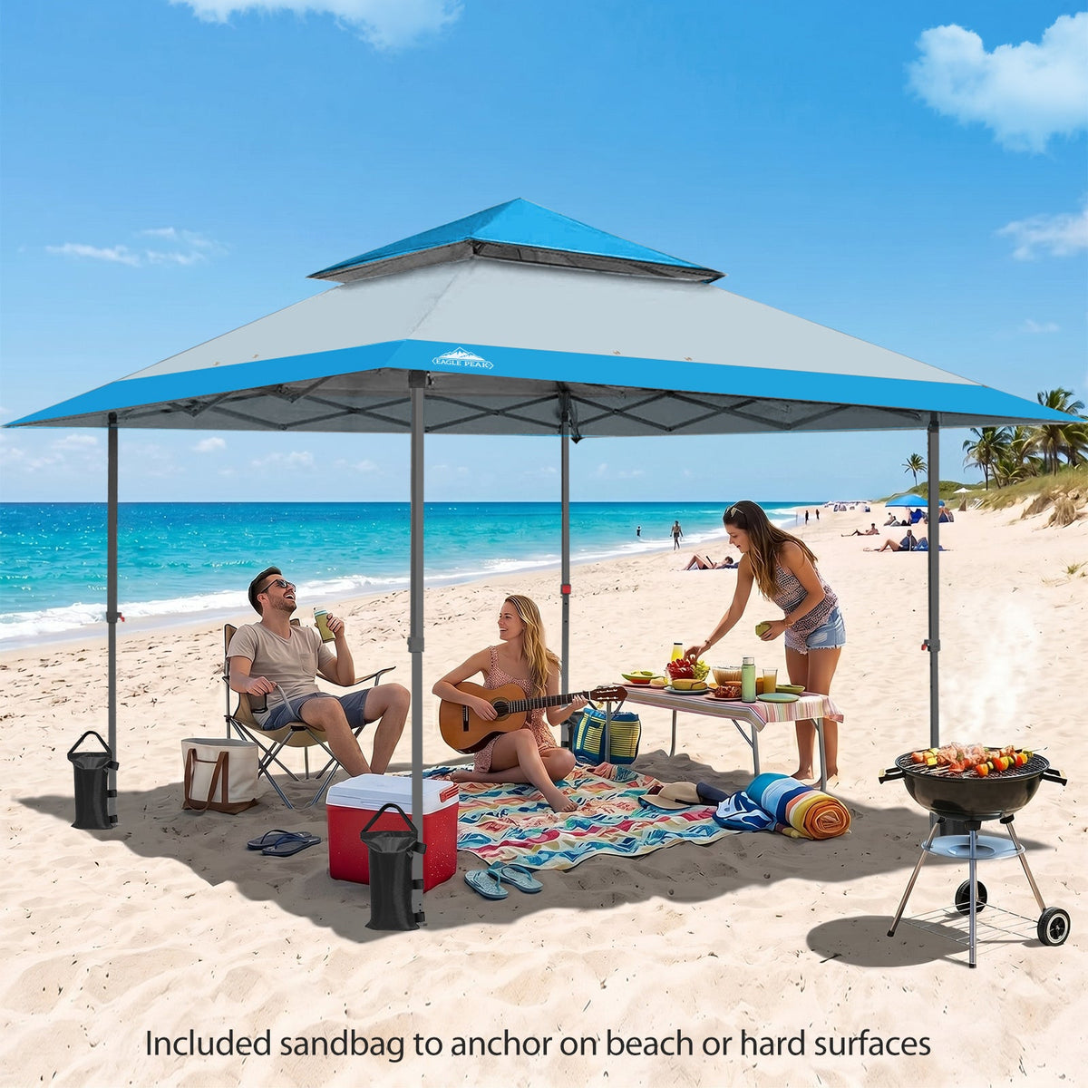 13x13 Pop Up Canopy Tent, Auto Extended Eaves - Eagle Peak®