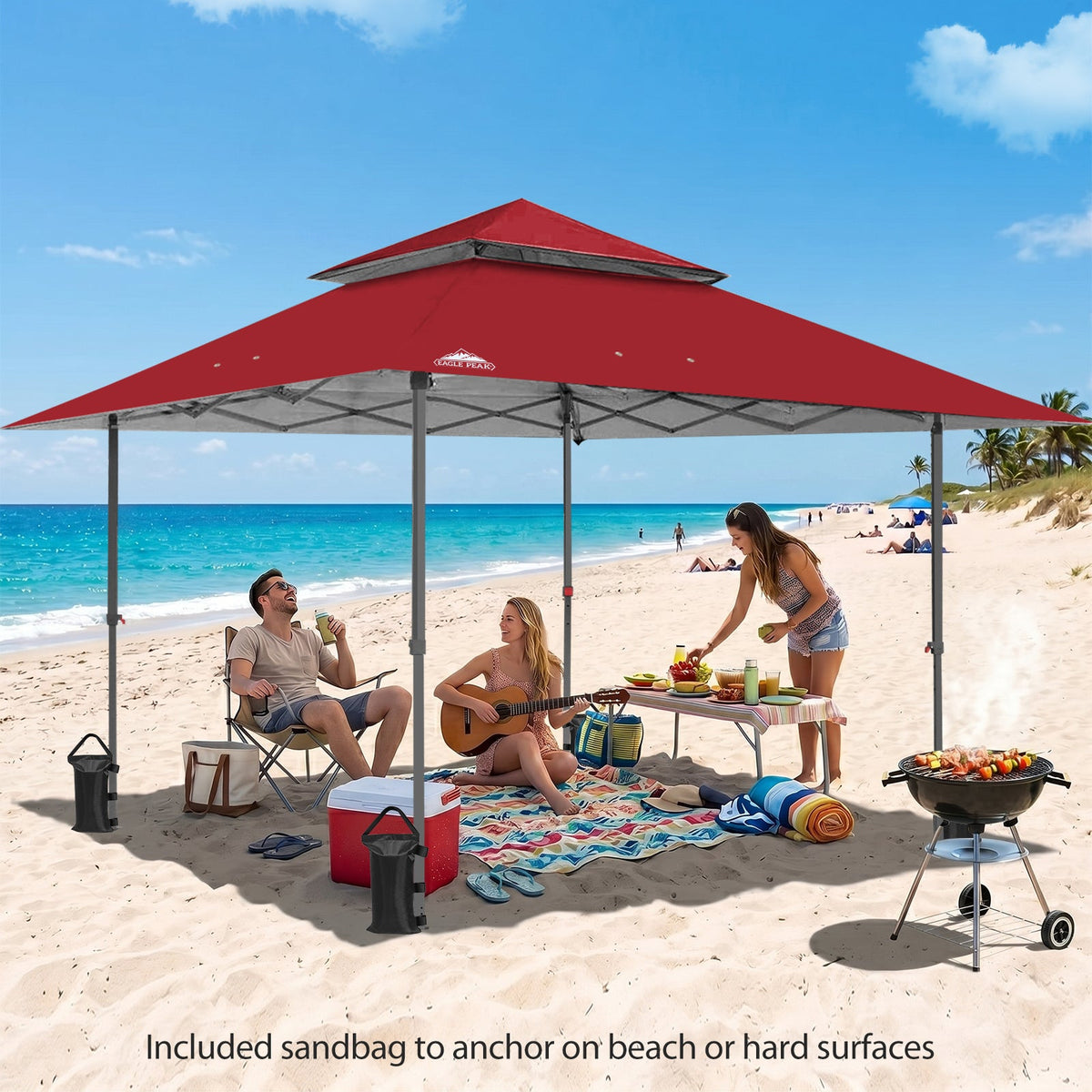 13x13 Pop Up Canopy Tent, Auto Extended Eaves - Eagle Peak®