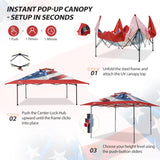 13x13 Pop Up Canopy Tent, Auto Extended Eaves - Eagle Peak®