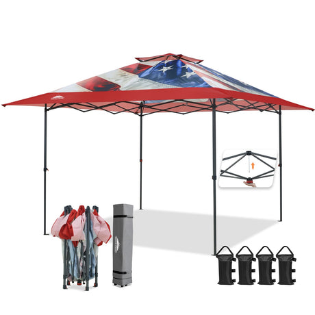 13x13 Pop Up Canopy Tent, Auto Extended Eaves - Eagle Peak®